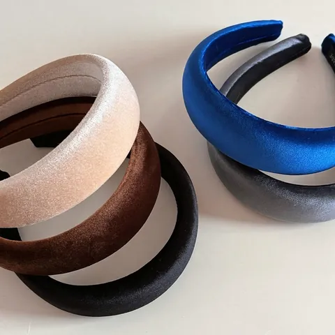 Diadema de Terciopelo Acolchada Vintage Francés Diadema de Esponja Ancha y Gruesa para Mujer Elegante Hecha a Mano Color Sólido Accesorios para el Cabello