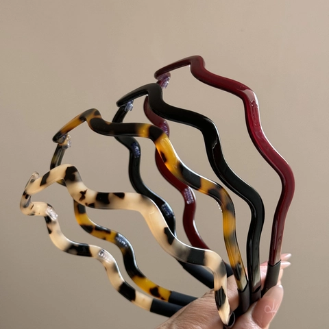 Damen Wellenförmiges Dünnes Haarband Elegantes Stoffkopfband Rutschfest Koreanischer Stil Schildpatt Einfacher Haarreifen Täglicher Haarschmuck