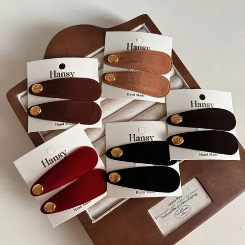 Barrette Cheveux Rétro Velours Goutte d'Eau Or Believe Inscription Élégant Pince Latérale BB Femme Mode Accessoire