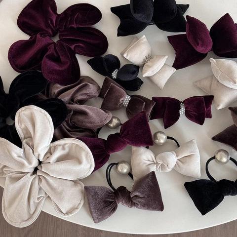 Fermaglio per Capelli con Fiocco in Velluto Vintage per Donna Elegante Autunno Inverno Grande Forcina a Molla Accessori per Capelli Fatti a Mano