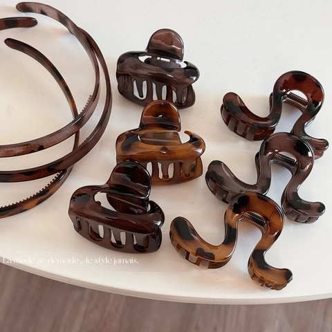 Elegante Schildpad Haarklem Hars Luipaardpatroon Paardenstaart Haaraccessoire Voor Vrouwen Retro Koreaanse Stijl Haarspeld Diadeem
