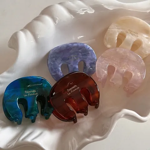 Pince à Cheveux en Acétate Style Français Élégant Motif Marbre Pince Crabe pour Femme Accessoires de Cheveux Quotidiens Simples Petite Taille