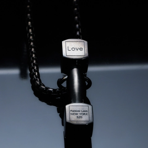 Titanium Steel Dumbbell Barbell Pendant Necklace For Fitness Lovers Personalized Stainless Steel Sport Jewelry For Unisex