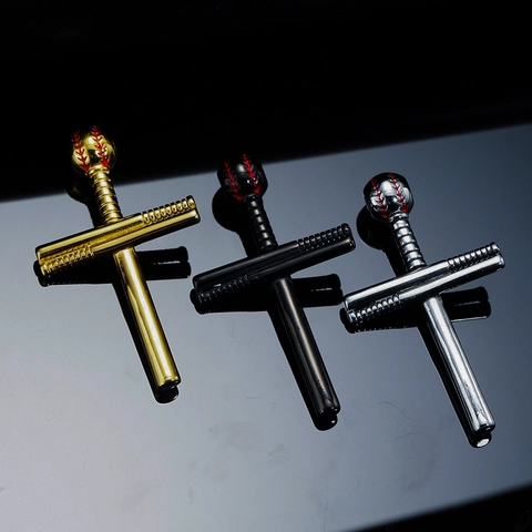 Collier Pendentif Croix Batte de Baseball en Acier Titane pour Hommes Gravé de Versets Bijoux Sportifs Religieux Cadeau Garçon