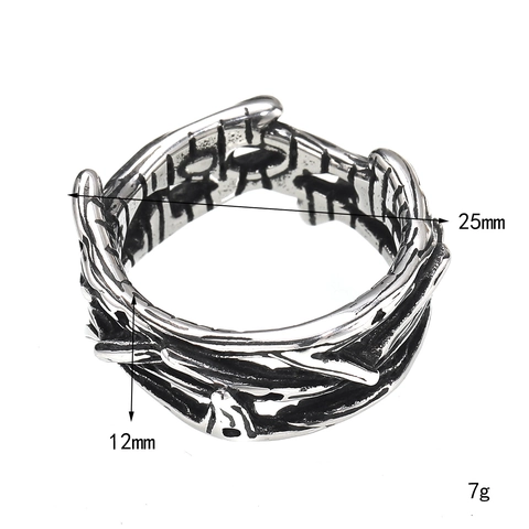 Vintage Thorn Crown Stainless Steel Ring Gothic Branch Twined Finger Ring For Men Women Punk Style Jewelry Finger Ring