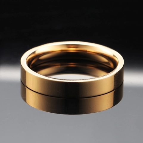 Minimalistischer 4mm Polierter Edelstahl Glatter Bandring Für Damen Herren Gold Roségold Plattierter Hochzeits Schmuck