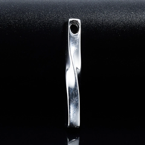 Roestvrij Staal Gedraaide Lange Strip Spiraal Bar Hanger Ketting Minimalistische Mode Sieraden Accessoires Voor Mannen Vrouwen