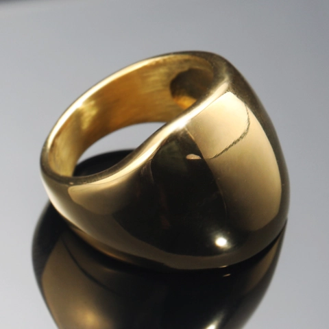Minimalist Stainless Steel Chunky Dome Ring For Women High Polished Irregular Thick Wide Band Fashion Jewelry Daily Accessories