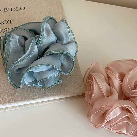 Eleganti Elastici in Tessuto con Rose Grandi in Garza di Rete per Coda di Cavallo Fatti a Mano Dolci Fasce Elastiche per Capelli da Donna Quotidiani