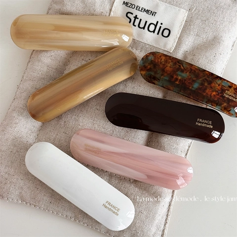 Elegant Acetate Spring Hair Clip French Vintage Handmade Barrette Polished Minimalist Hairpin Headwear Women Styling Accessory