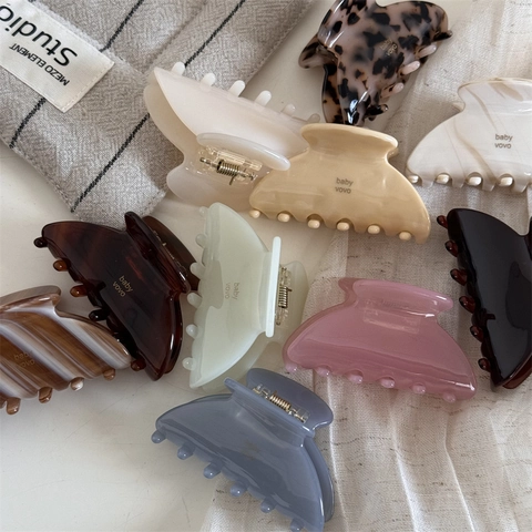Elegante Pinza per Capelli in Acetato Francese Stile Coreano Consistenza Gelatinosa Marmo Leopardo Tartarugato per Donna Accessori Capelli