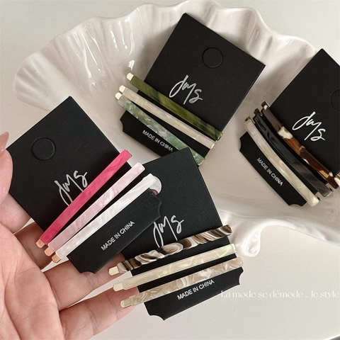 Acetat Legierung Bobby Pins Einfache Haarspangen Damen Elegante Marmor Textur Seitenclips Minimalistische Haar Accessoires Haarnadeln