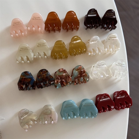 Mini Pinzas de Garra de Acetato Francés Vintage Carey Patrón de Concha Pasadores Pelo Mujer Niña Accesorios Elegantes para Cabello