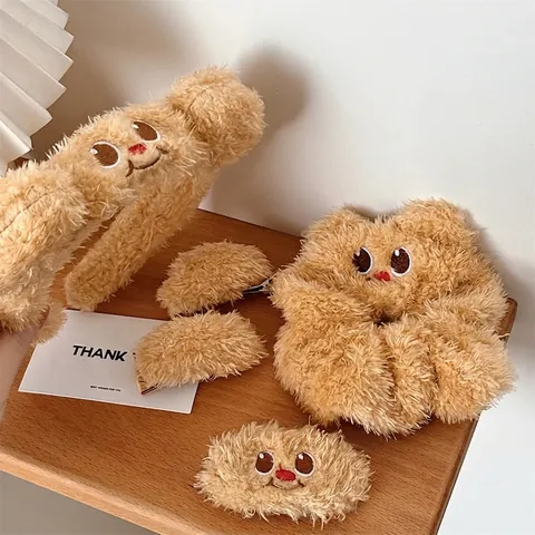 Leuke Cartoon Beer Pluche Haarklem Voor Vrouwen Herfst Winter Zachte Harige Claw Clip Haarsieraden Zoete Meisje Hoofddeksels