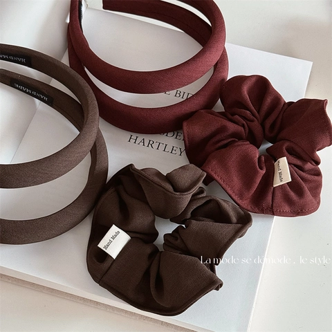 Diadema de Tela Acolchada de Esponja Vintage Francés para Mujer Color Sólido Etiqueta Hecha a Mano Accesorios para el Cabello