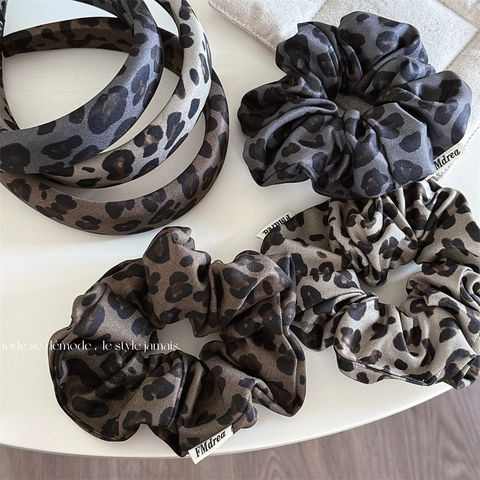 Cerchietto Imbottito in Spugna con Stampa Leopardata in Tessuto Vintage Stile Coreano Accessori per Capelli Elastici Set da Donna