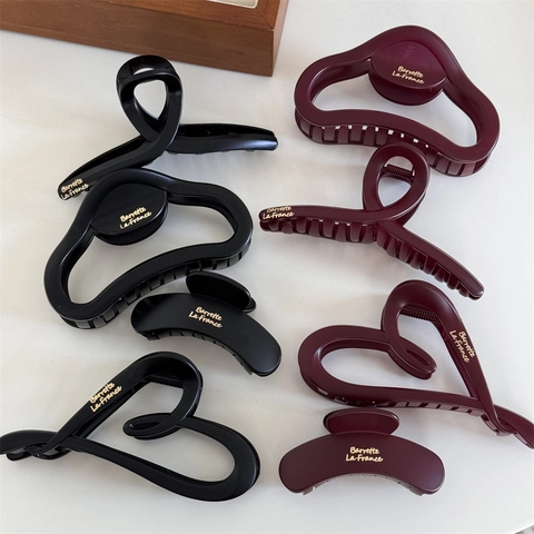Große Matte Haarklammer Französischer Stil Goldbuchstabe Barrette Für Damen Elegante Rutschfeste Haarkralle Accessoire