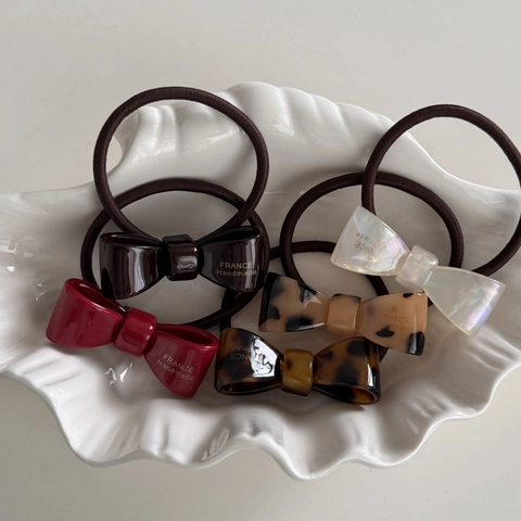 Eleganter Acetat Schleife Haargummi Für Damen Hochelastisch Handgefertigt Schildpattmuster Haarschmuck Süßes Haar Accessoires