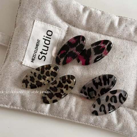 Leopardenmuster Haarspangen Oval Harz Legierung Entenschnabel Clips Für Damen Stilvolle Minimalistische Haarschmuck Alltag Schmuck
