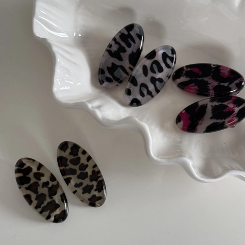 Leopardenmuster Haarspangen Oval Harz Legierung Entenschnabel Clips Für Damen Stilvolle Minimalistische Haarschmuck Alltag Schmuck