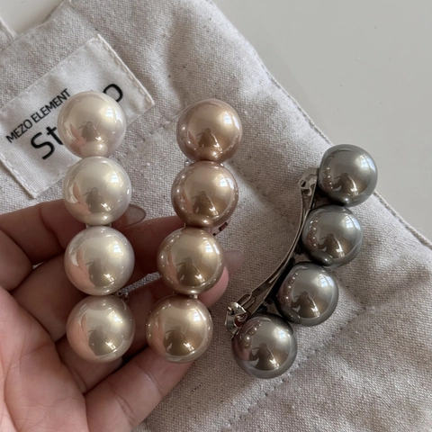 Elegante Molletta per Capelli Vintage con Grandi Künstliche Perle Sintetiche Clip a Molla per Donna Fermaglio in Lega Metallica Retrò