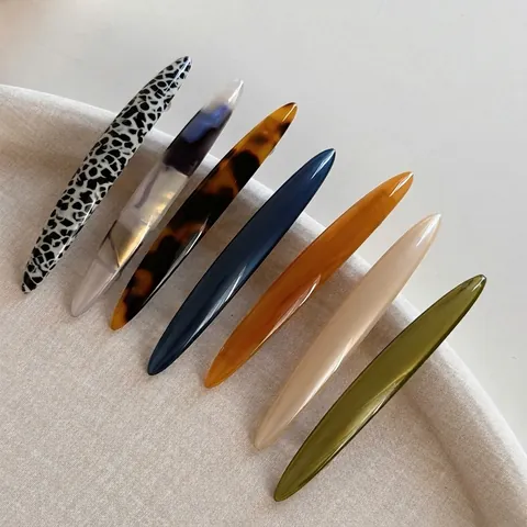 Vintage Acetaat Blad Haarclip Set Voor Vrouwen Koreaanse Stijl Luipaard Schildpad Veer Barrette Elegante Styling Accessoire
