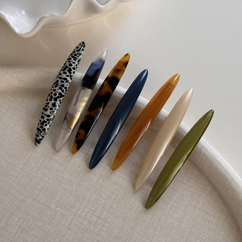Vintage Acetaat Blad Haarclip Set Voor Vrouwen Koreaanse Stijl Luipaard Schildpad Veer Barrette Elegante Styling Accessoire