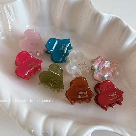 Pince à Cheveux Mini en Forme de Cœur en Acétate Fait Main Style Français Élégante Barrette pour Femmes Filles Accessoires Cheveux