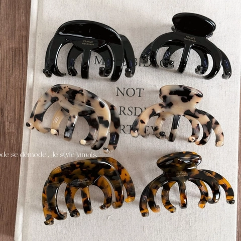 Pinza per Capelli Octopus in Acetato Francese Grande di Alta Qualità Lucida Molletta retrò Elegante Accessori per Capelli Fatti a Mano per Donna