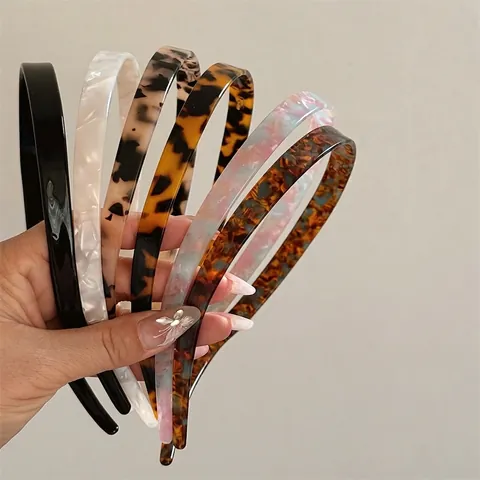 Vintage Acetaat Dunne Haarband Voor Vrouwen Elegante Schildpad Marmer Patroon Hoofdband Eenvoudige Mode Haaraccessoires