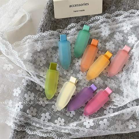 Matte Jelly Resin Hair Clips For Women Kids Macaron Candy Color Non-Slip Duckbill Clips Alloy Hairpins Hair Accessories