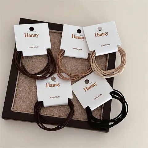Women High Elastic Hair Ties Basic Solid Color Earth Tone Minimalist Cloth Scrunchies For Daily Use Hair Accessories