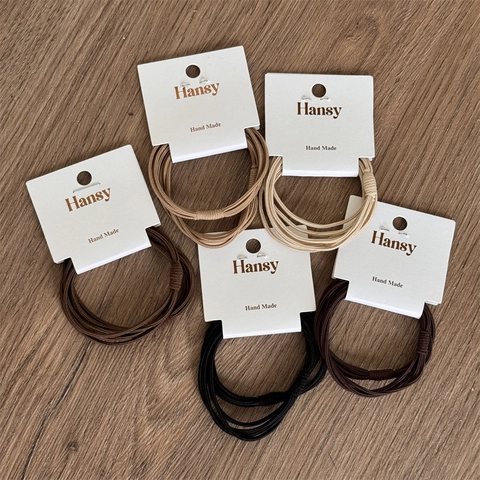 Women High Elastic Hair Ties Basic Solid Color Earth Tone Minimalist Cloth Scrunchies For Daily Use Hair Accessories