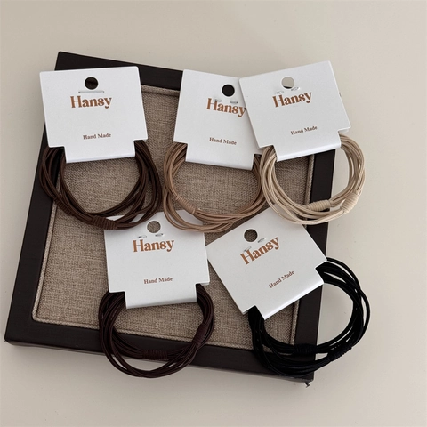 Women High Elastic Hair Ties Basic Solid Color Earth Tone Minimalist Cloth Scrunchies For Daily Use Hair Accessories