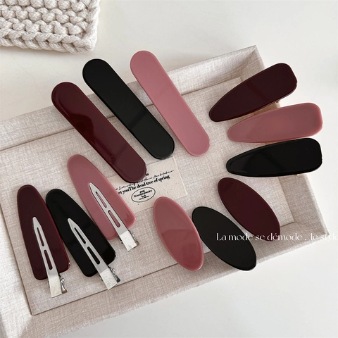 Fermagli per Capelli in Lega Minimalista Vintage per Donna Stile Coreano Clip a Becco d'Anatra Geometriche Ovali Gioielli