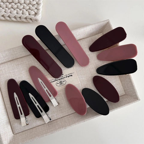 Fermagli per Capelli in Lega Minimalista Vintage per Donna Stile Coreano Clip a Becco d'Anatra Geometriche Ovali Gioielli