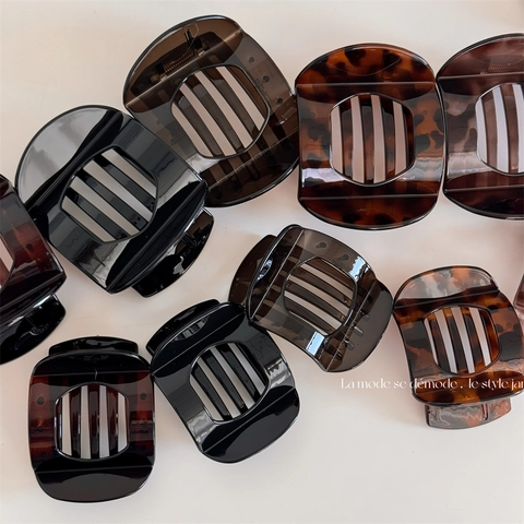 Pinze per Capelli a Tartaruga Retro per Donna Eleganti Fermagli per Capelli in Plastica Antiscivolo Accessori per Capelli Stile Francese