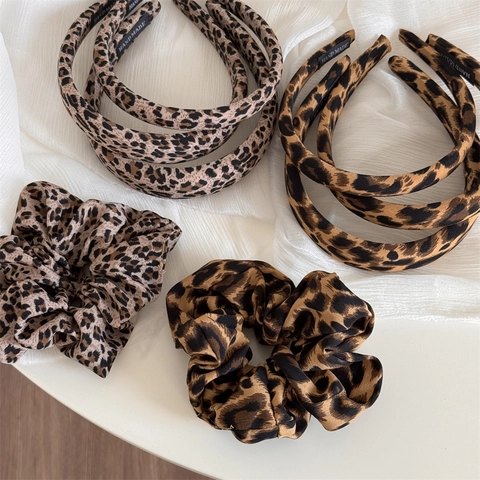 Vintage Leopard Print Wide Fabric Headband Padded Hairband Handmade Fashion Hair Accessory For Women Daily Party Headwear