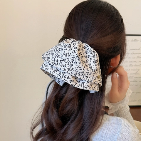Eleganter Stoff Blumen Haarklammer Für Damen Vintage Rüschen Muster Großer Haargriff Mode Koreanischer Stil Kopfschmuck Accessoire