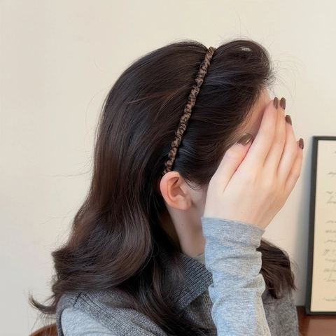 Retro Leopardenmuster Samt Stirnband Mit Rutschfesten Zähnen Schleife Haarband Mode Haarschmuck Für Damen Tägliche Dekoration