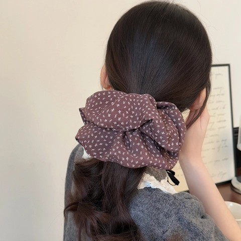 Elastico per Capelli in Tessuto Floreale Stile Coreano Fatto a Mano ad Alta Elasticità Grande per Donna Accessori Moda