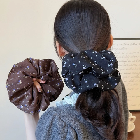 Elastici per Capelli Vintage a Fiori per Donna Stile Coreano Retrò in Tessuto Elastici Eleganti per Coda di Cavallo Fatti a Mano Accessori Capelli