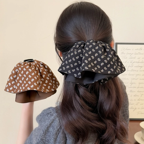 Pince à Cheveux en Tissu Paisley Vintage Femme Style Jupe Coréenne Nœud Pinces Requin Élégants Accessoires de Coiffure