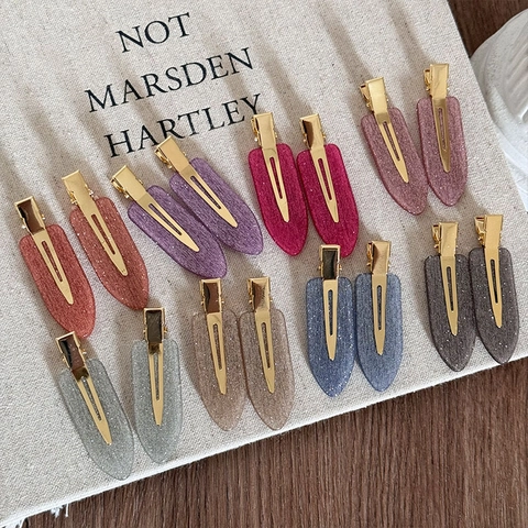 Pinces À Cheveux À Paillettes De Style Coréen Sans Trace Pour Femmes Pinces Latérales Douces À Bec De Canard Élégantes