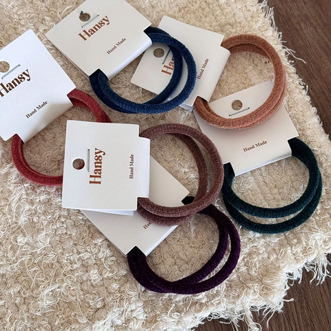 High Elastic Velvet Scrunchies For Women Handmade Soft Cloth Hair Ties Minimalist Solid Color Hair Bands Daily Headwear Accessories