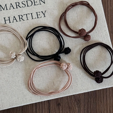 Elastici per Capelli in Tessuto Minimalista Con Sfera Intrecciata Stile Mori Supporti per Coda di Cavallo Donna Accessori