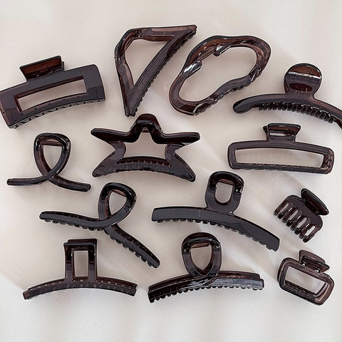 Pinza per Capelli in Acrilico Ambra Tè Trasparente Geometrico Stella Rettangolo Fermaglio per Capelli da Donna Accessorio Elegante