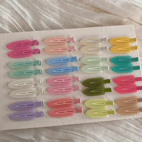 Mollette per Capelli a Becco d'Anatra in Acetato Opaco per Donna Color Macaron Senza Traccia Mollette per Trucco Acconciatura Quotidiana Accessori per Capelli