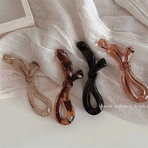 Französische Schleife Bananen-Haarspange Für Damen Minimalistisch Elegant Rutschfeste Harz Kunststoff Pferdeschwanz Vertikale Clip Haarschmuck