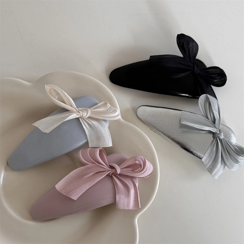 Pinzas para el Pelo con Lazo Dulce Estilo Coreano Cuero Tela Clips BB de Lágrima para Mujeres Niñas Accesorios para el Cabello